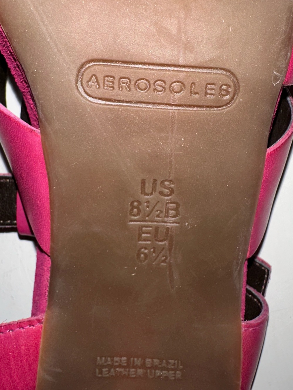 Strappy Raspberry Heeled Sandals - size 8 1/2 - Picture 5 of 5